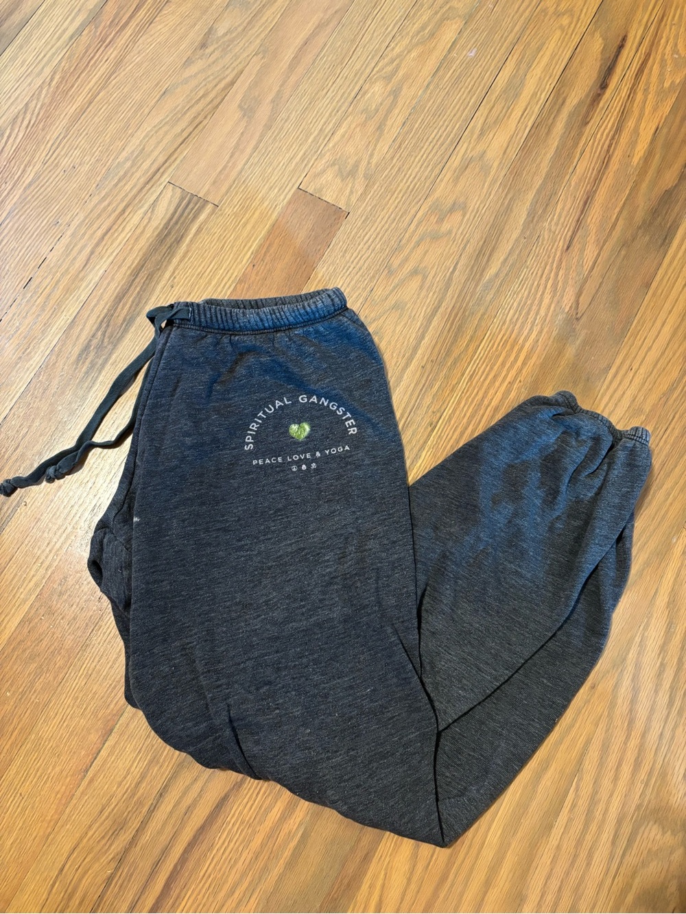 VINTAGE. Spiritual Gangster Heather Charcoal Drawstring Joggers